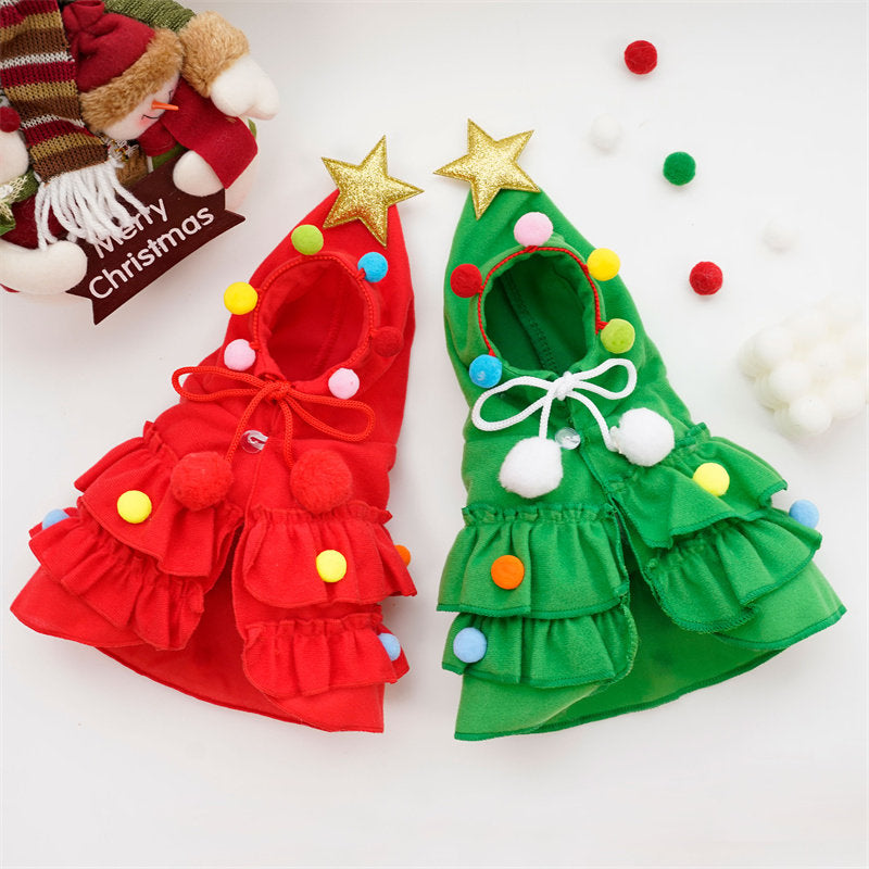 Christmas pet clothes - two-color cape