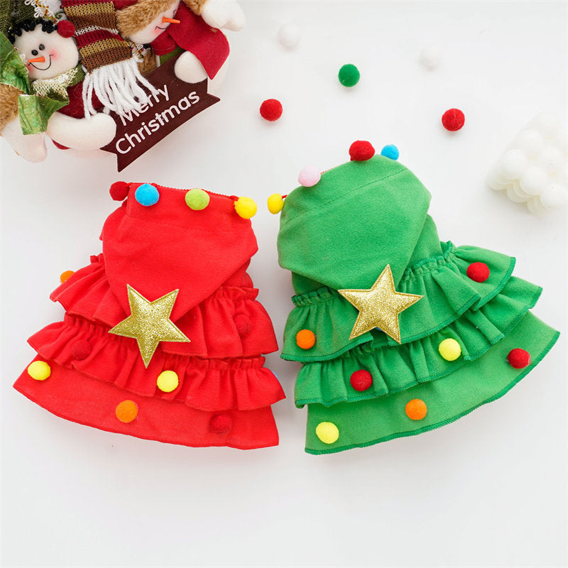Christmas pet clothes - two-color cape