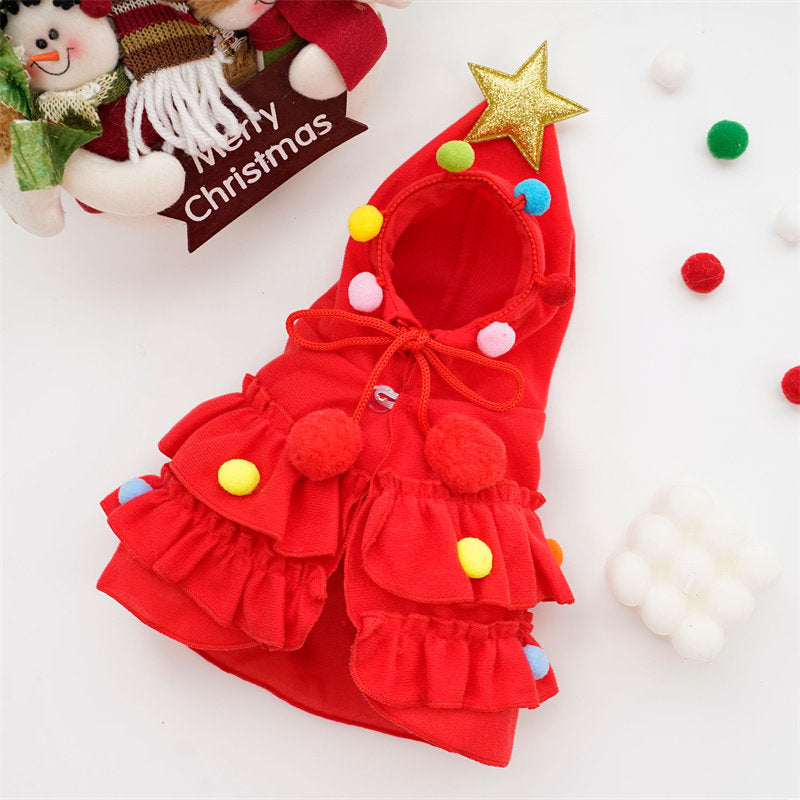 Christmas pet clothes - two-color cape